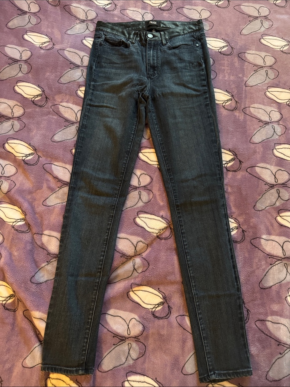 PAIGE Dark blue/Black Hoxton ultra Skinny Jeans size 27